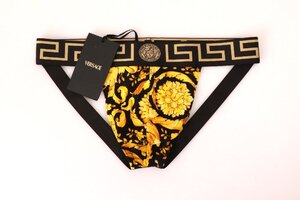 ヴェルサーチ ベルサーチ メンズ バロッコ ジョックストラップ 新品 VERSACE 1001382 1A00515 5B010 size4( Ｍ相当,EU48,ウエスト約85cm)