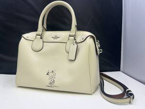 COACH■ ショルダーバッグ■ハンドバッグ■スヌーピーコラボ■ホワイト系■中古品