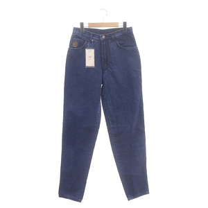 トラサルディ TRUSSARDI jeans ヴィンテージ デニムパンツ ジーンズ テーパード ロゴ型押し 29 43 青 ブルー /ES ■GY18 レディース