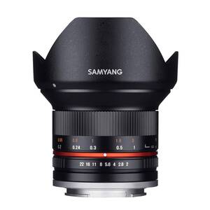 【中古】SAMYANG 単焦点広角レンズ 12mm F2.0 ブラック フジフイルム X用 APS-C用