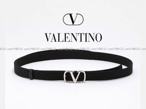 保管品4.5万《VALENTINO》Vロゴ シグネチャー テープ ベルトVIA BUS STOPナイロン バレンチノ ヴァレンチノ メンズ ユニセックス