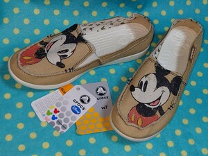 WDW購入クラシックミッキーのクロックス日本未発売ヴィンテージシューズタイプ タグつき未使用新品 レディース TDSディズニーTDL 