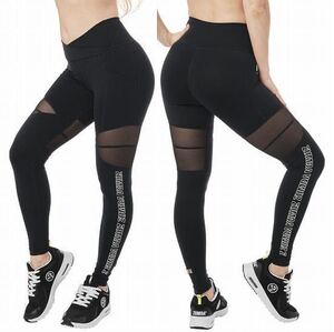 【正規品・新品】Mサイズ★ZUMBA・ズンバ★Mesh Panel High Waistband Ankle Leggings