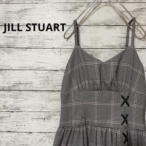 JILL STUART チェック柄キャミワンピース レースアップ 人気