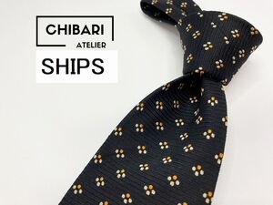 【美品】SHIPS　シップス　ドット柄 ネクタイ 3本以上 送料無料 メンズ ブラック　0101202