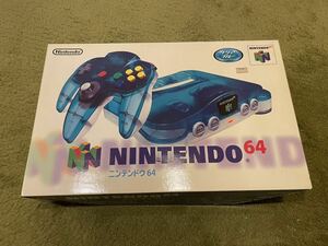 美品　任天堂 ニンテンドー64 クリアブルーN64 Nintendo 64 Clear Blue元箱　本体セット