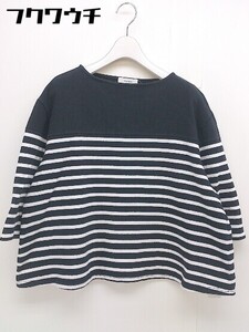 ◇ MAISON CHANTOISE メゾンシャントワーズ ボーダー 七分袖 Tシャツ カットソー サイズ 36 ブラック ホワイト レディース