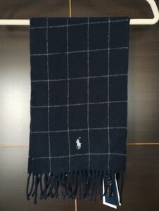 ★格安セール★定価14,300円★新品未使用品 ポロラルフローレン Polo Ralph Lauren マフラー リバーシブル イタリア製 ウール ユニセックス