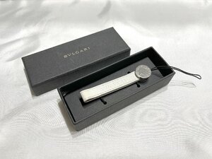 ■【YS-1】 ブルガリ BVLGARI ■ ロゴ レザー ストラップ ■ ホワイト系 × シルバー系 全長7.6cm ■ イタリア製 元箱有【同梱可能商品】D