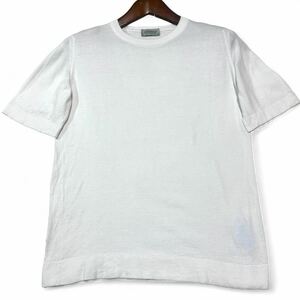 【美品】 JOHN SMEDLEY ジョンスメドレー 半袖 ニットシャツ Tシャツ ホワイト 白 春夏秋 Mサイズ