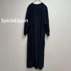 Spick&Span スピック&スパン Vネック ロングワンピース ネイビー