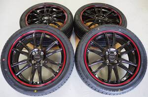 軽量 クロススピード CR6 17inch 4H100 6.5J+45 新品タイヤ 205/45R17 アクア ヴィッツ ヤリス フィット シャトル コンパクトカー