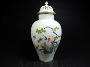 Meissen　マイセン　蓋付壺　花鳥図　高さ約25cm　飾り壺　インテリア　コレクション　Q-380