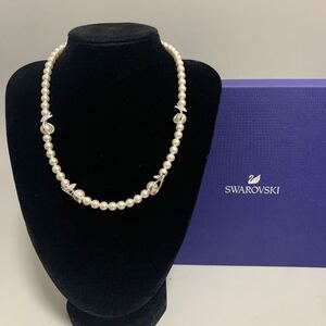 美品SWAROVSKI スワロフスキー パールネックレス