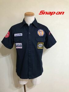 Snap-on スナップオン ワークシャツ ワッペン トップス LICENSED PRODUCT サイズM 半袖 ネイビー