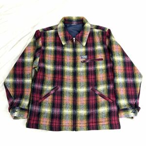 ◇OSHKOSH　オシュコシュ　90s　オンブレチェック　ウール　ジャケット◇検索 ブルゾン スイングトップ ドリズラー ビンテージ ワーク