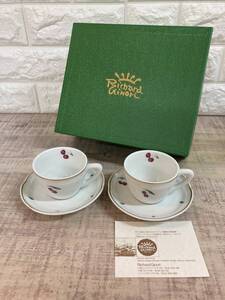 ☆未使用品　Richard Ginori リチャードジノリ　C-93 Italy Cherry デミタスカップ&ソーサー ペアセット　CAFE 　金彩　洋食器