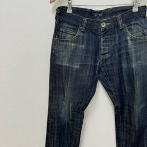 ARMANI JEANS アルマーニジーンズ ストレートデニムパンツ ダメージデニムパンツ 色落ち加工 日本製 ボタンフライ