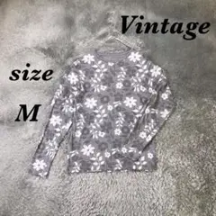 Vintage ヴィンテージ (M) 長袖カットソー 綿100％ 日本製 薄手