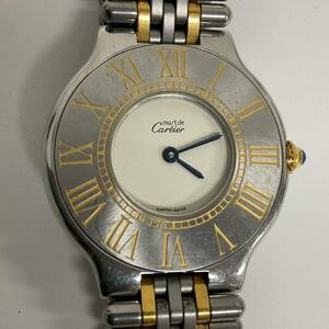 営TK017-60◆ 【電池交換済み・稼働品】Cartier ／カルティエ マスト21 ヴァンティアン クオーツ シルバー×ゴールド 腕時計