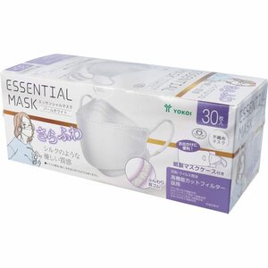 ヨコイ さらふわ ESSENTIAL MASK 不織布マスク パールホワイト FD30-WH 紙製マスクケース付き 30枚入