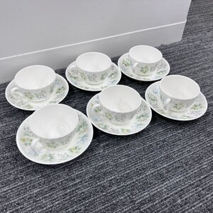 〇S023-W13-20621 MINTON ミントン SPRING VALLEY スプリングヴァレー カップ＆ソーサー 6客セット 食器 茶器