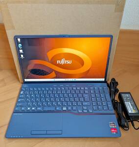 【美品】富士通 FMV LIFEBOOK AH50/H1 FMVA50H1L Ryzen 7 5700U/メモリ 16GB/SSD 256GB/DVD/15.6型 光沢/win11/office 23年2月製