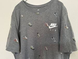 NIKE AIR MAX プリントTシャツ 総柄 XL ナイキ エアマックス グレー XL