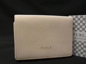 ■美品■ FURLA フルラ レザー 三つ折り 長財布 ウォレット レディース アイボリー系 DG2737