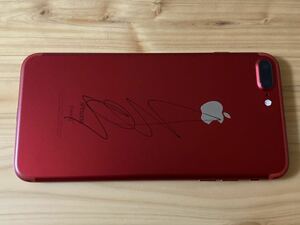 中古美品 SIMフリー au iphone7 plus 256gb (PRODUCT)RED SpecialEdition バレンティーノ ロッシ サイン入り ヤマハ YZR-M1 Motogp Rossi