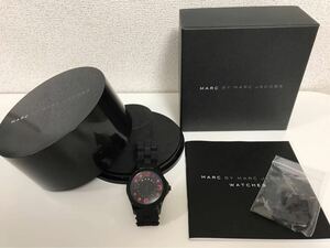 美品☆MARC BY MARC JACOBS☆腕時計 レディース 黒 ラバー MBM2543 クォーツ ブラック ピンク パープル カジュアルウォッチ