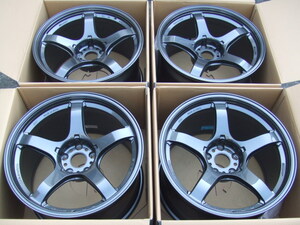 Made in JAPAN 18インチ 4本セット 8.5J +38 GUNBK 5-114.3 AME TRACER トレーサー GT-V GTV 鍛造並みの超軽量 ENKEI－MAT製法