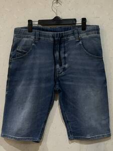 ※DIESEL ディーゼル KROOSHORT-NE ストレッチ ジョグ ジョガー ショート ハーフ パンツ チュニジア製 インディゴ 30 　 BJBC.H