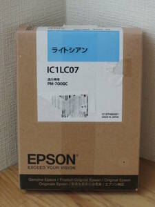 純正 EPSON エプソン インクカートリッジ IC1LC07 ライトシアン 推奨使用期限2019年2月