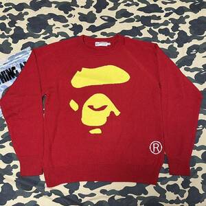 APE FACE KNIT RED BAPE エイプ A BATHING APE ニット