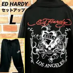 ED HARDY セットアップ トラックジャケット ビッグプリント デカロゴ