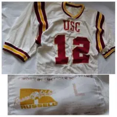 70s 金タグ ラッセル アスレチック USC フットボール ジャージ Tシャツ