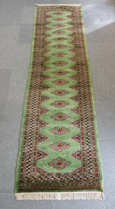 廊下敷きパキスタン手織り絨毯 Size:304×84cm ランナー