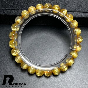 上級 EU製 定価35万円★ROBEAN・極!極満針ルチルクォーツ★猫目 ブレスレット パワーストーン 天然石 金運 お守り 7.5-7.8mm k1126319