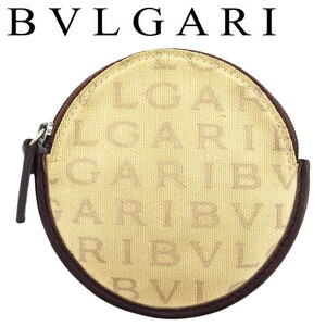 ブルガリ コインケース 小銭入れ レディース メンズ ラウンドフォルム ロゴマニア BVLGARI 中古