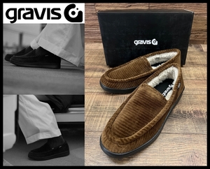 送無 G② 新品 GRAVIS グラビス 20AW 25231 ZIMMER ジマー 太畝 コーデュロイ ファー スリッポン ローファー スニーカー キャメル 27.0