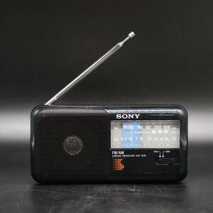 ∨1988年製 ｜ポータブルラジオ FM / AM２バンドレシーバー ｜SONY ソニー ICF-S19 ｜ radio 当時物 ■P2285