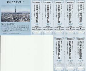 新着★送料63円～★東武鉄道★株主優待割引券★東京スカイツリー★当日券ご優待割引券★8枚セット★即決