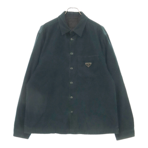 PRADA プラダ Triangle Logo Plaque CorduroyShirt 三角ロゴプレート コーデュロイ ジャケット グリーン