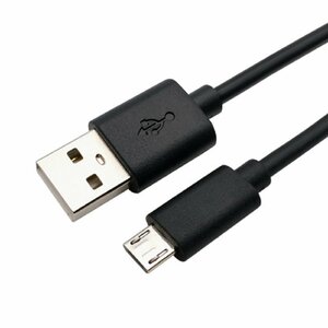 【vaps_5】MicroUSBケーブル 《1m》 《ブラック》 1A USB(A)オス - USB(Micro-B)オス データ転送 充電ケーブル 送込