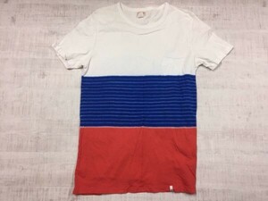 SUNNY SPORTS サニースポーツ アメカジ サーフ 配色切替 トリコロールカラー 半袖Tシャツ カットソー メンズ 日本製 M