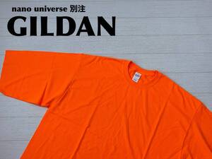 ☆送料無料☆ nano universe 別注 GILDAN ギルダン 未使用 無地 Tシャツ メンズ 2XL ネオンオレンジ トップス 即決