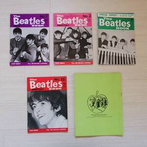 ビートルズ B⑦ 初期ファンクラブ会報4冊 No.1～3・15＋レア写真集 APPLE 英語版・No.2日本語版付 Beatles グッズ ジョンレノン