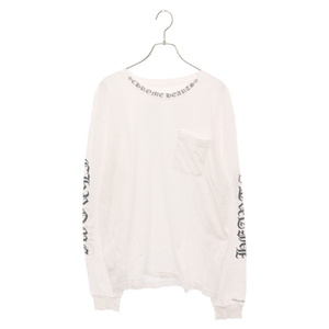 CHROME HEARTS クロムハーツ Neck Logo L/S TEE ネックロゴロングスリーブ長袖Tシャツ ホワイト