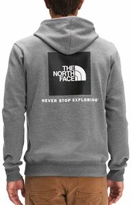 The North Face (ノースフェイス) US パーカー Box NSE Pullover Hoodie TNF Medium Grey Heather/TNF Black ヘザーグレー (XL)